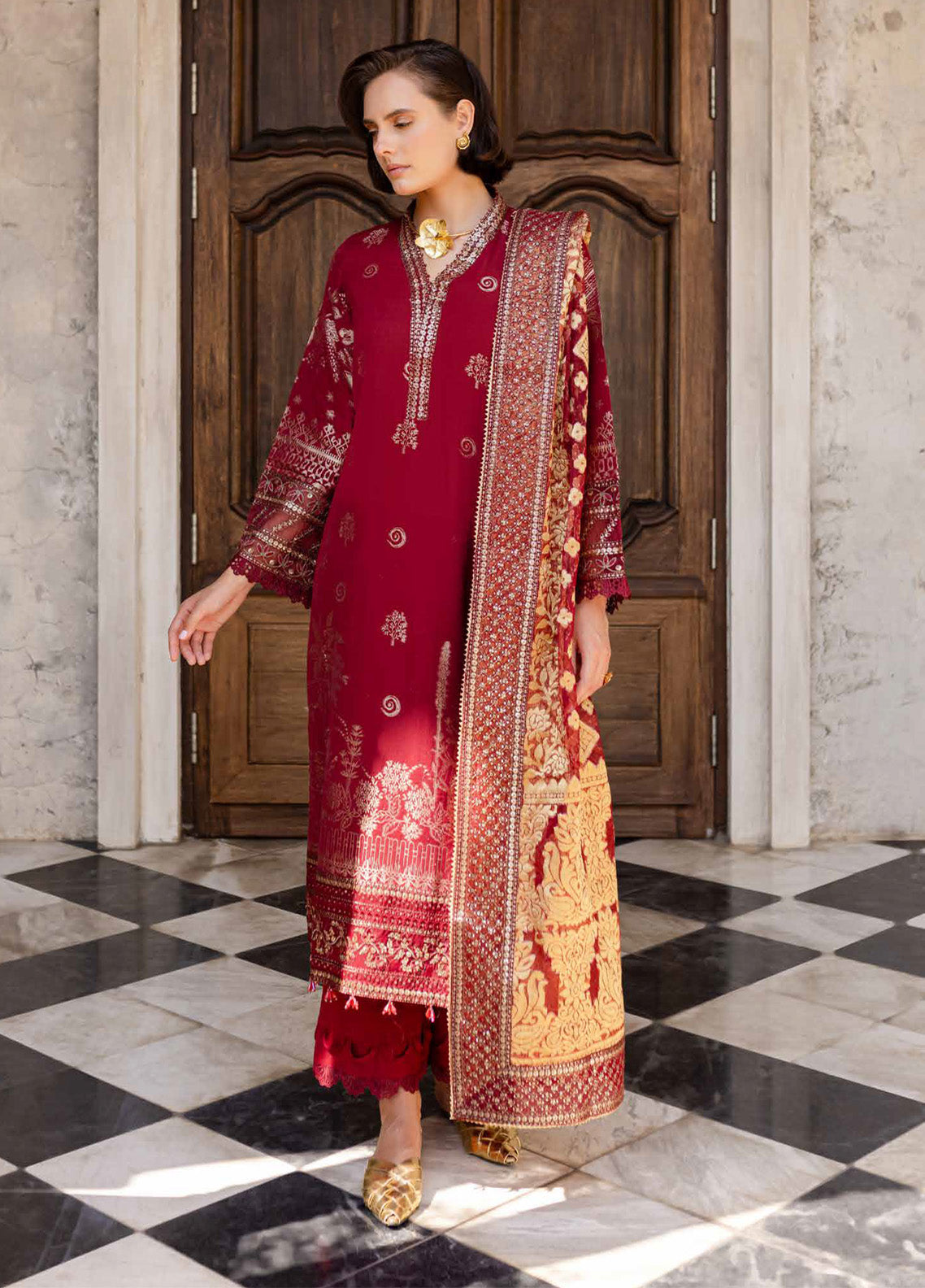 Nureh Embroidered Jacquard Lawn Suits Unstitched 3 Piece - NU25EL NE-155 Nureh Embroidered Jacquard Lawn Suits Unstitched 3 Piece - NU25EL NE-155
