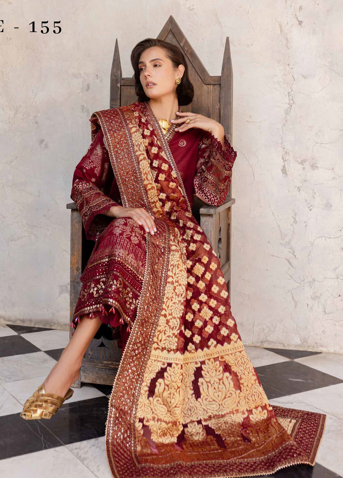 Nureh Embroidered Jacquard Lawn Suits Unstitched 3 Piece - NU25EL NE-155 Nureh Embroidered Jacquard Lawn Suits Unstitched 3 Piece - NU25EL NE-155