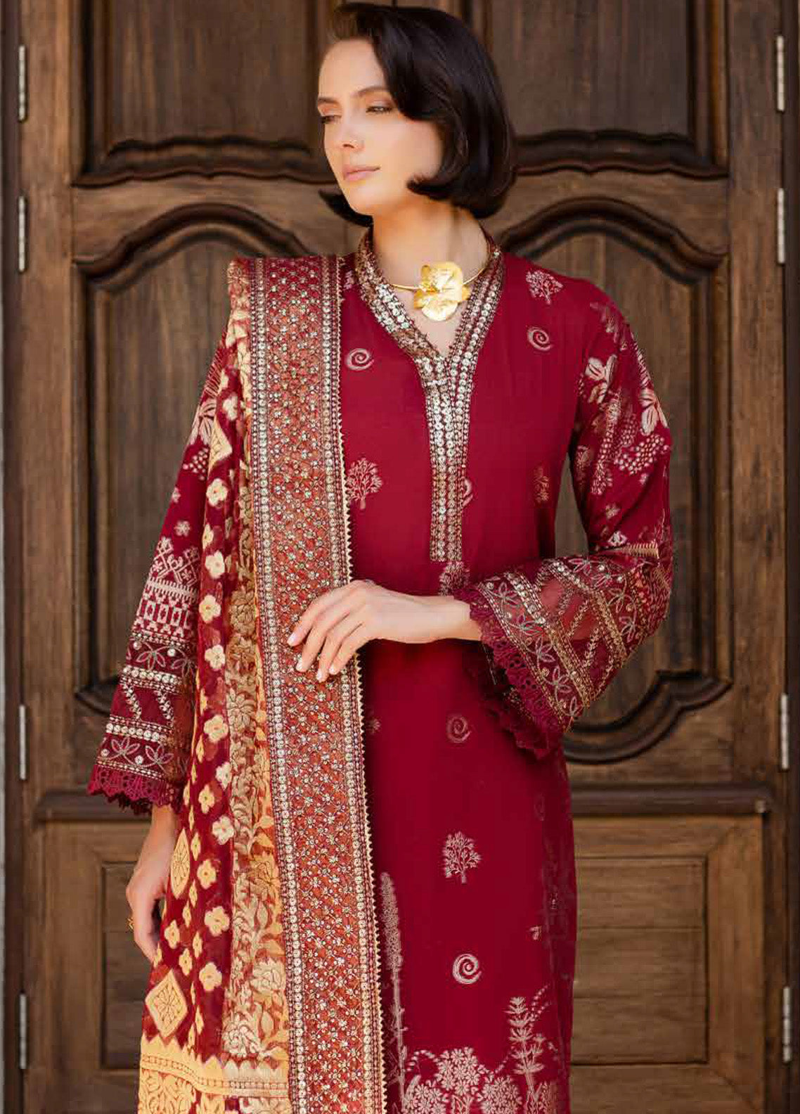 Nureh Embroidered Jacquard Lawn Suits Unstitched 3 Piece - NU25EL NE-155 Nureh Embroidered Jacquard Lawn Suits Unstitched 3 Piece - NU25EL NE-155