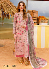 Nureh Embroidered Lawn Doriya Suits Unstitched 3 Piece - NU25GL NSG-178