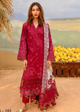 Nureh Embroidered Lawn Doriya Suits Unstitched 3 Piece - NU25GL NSG-181