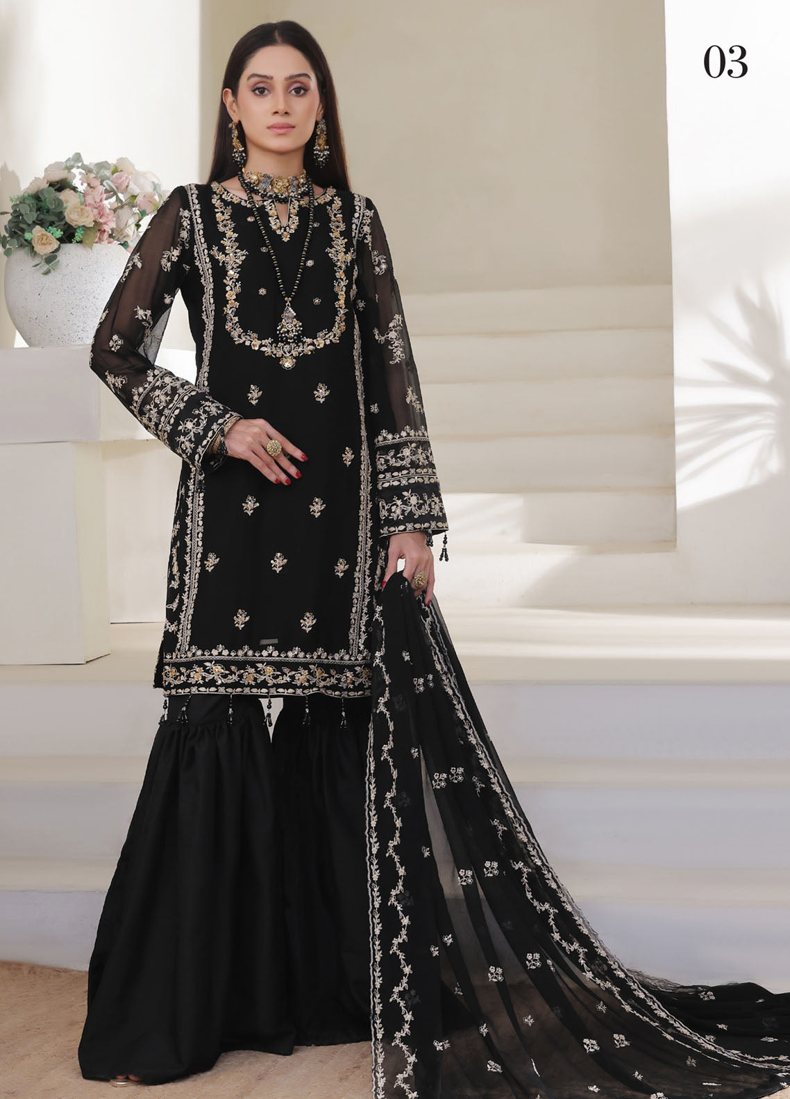 Nurin by Soghat Creation Embroidered Chiffon Suits Unstitched 3 Piece - SC25NC 03 Nurin by Soghat Creation Embroidered Chiffon Suits Unstitched 3 Piece - SC25NC 03
