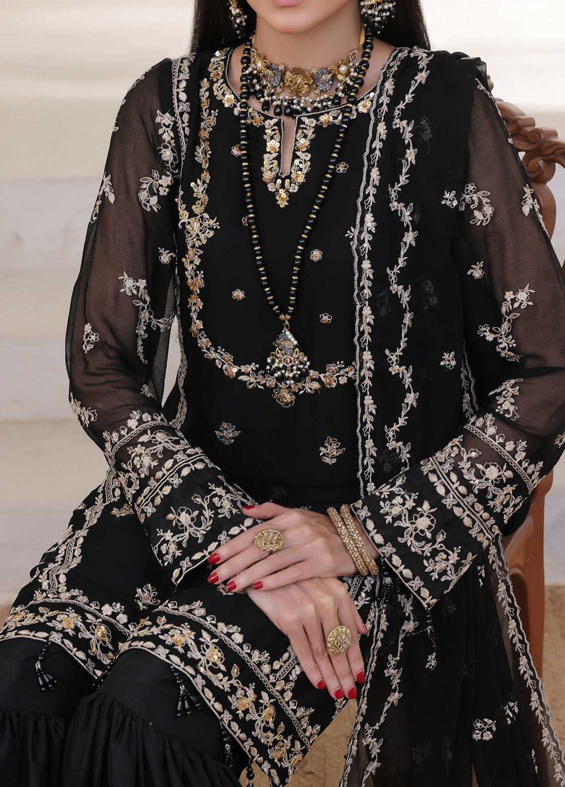 Nurin by Soghat Creation Embroidered Chiffon Suits Unstitched 3 Piece - SC25NC 03 Nurin by Soghat Creation Embroidered Chiffon Suits Unstitched 3 Piece - SC25NC 03