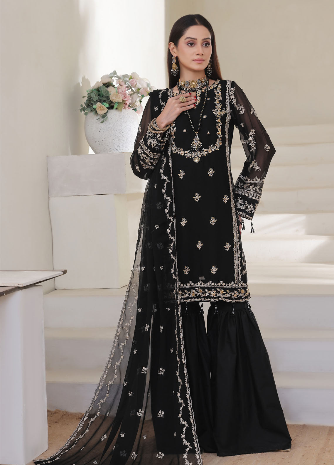 Nurin by Soghat Creation Embroidered Chiffon Suits Unstitched 3 Piece - SC25NC 03 Nurin by Soghat Creation Embroidered Chiffon Suits Unstitched 3 Piece - SC25NC 03