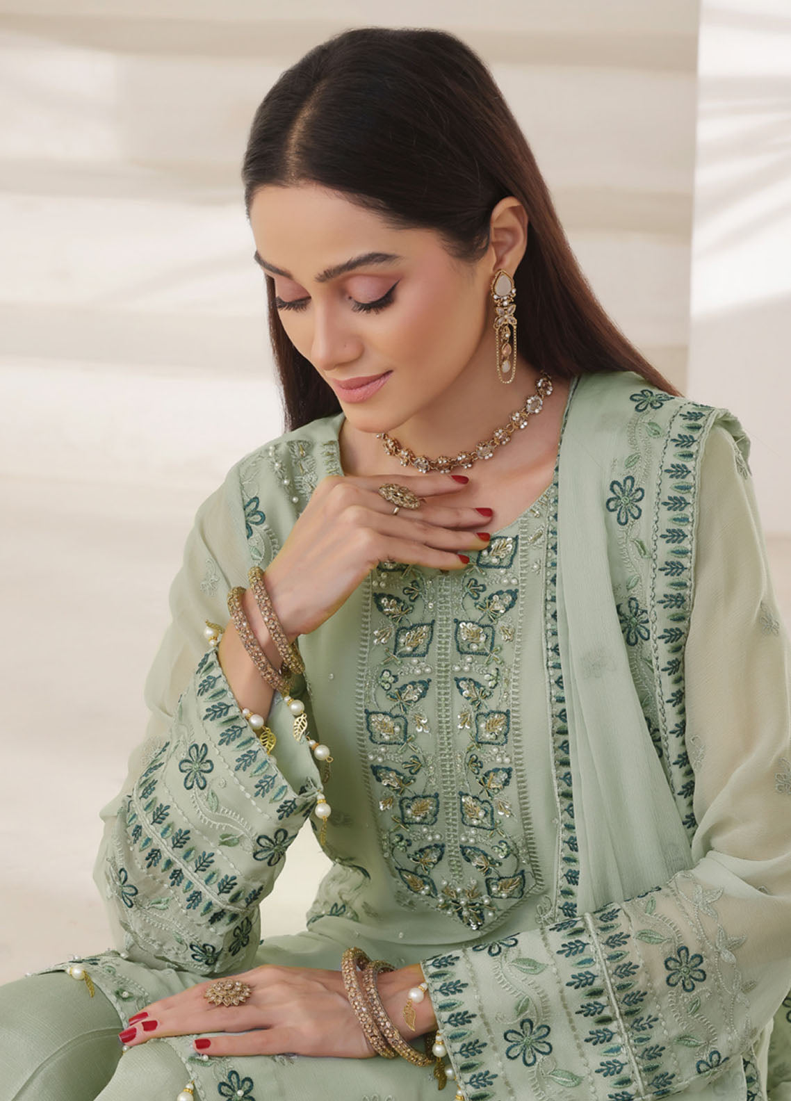Nurin by Soghat Creation Embroidered Chiffon Suits Unstitched 3 Piece - SC25NC 04 Nurin by Soghat Creation Embroidered Chiffon Suits Unstitched 3 Piece - SC25NC 04