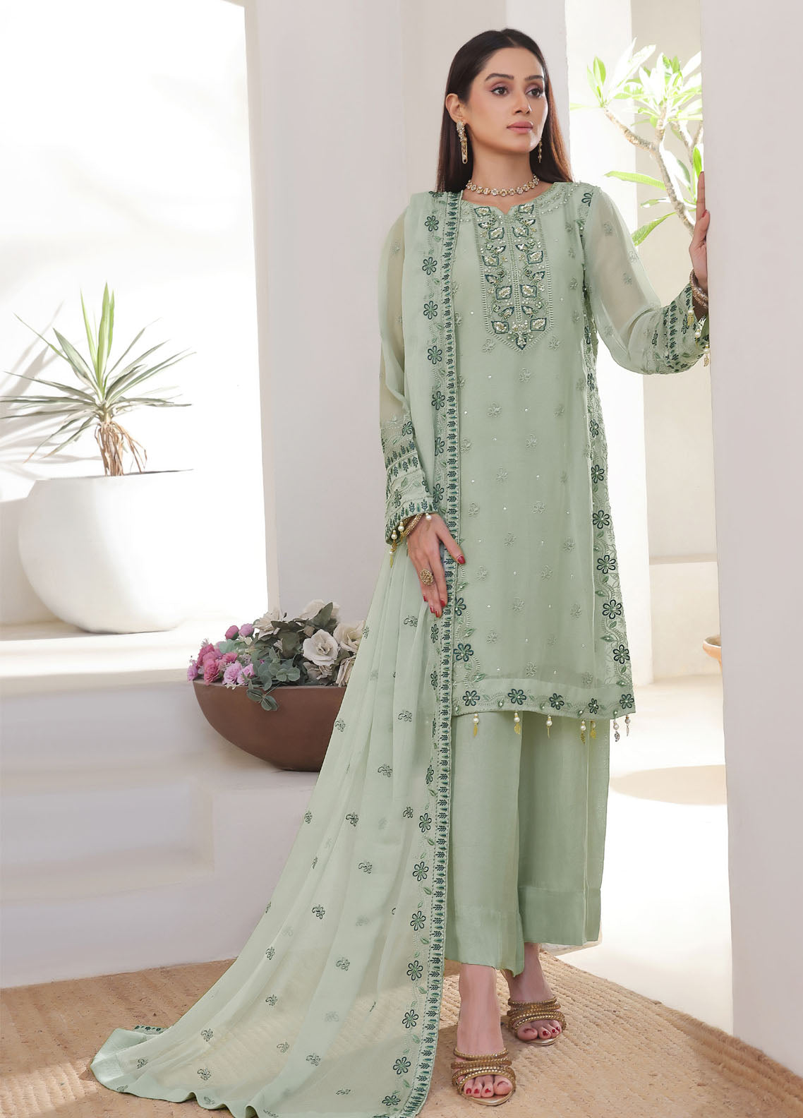 Nurin by Soghat Creation Embroidered Chiffon Suits Unstitched 3 Piece - SC25NC 04 Nurin by Soghat Creation Embroidered Chiffon Suits Unstitched 3 Piece - SC25NC 04