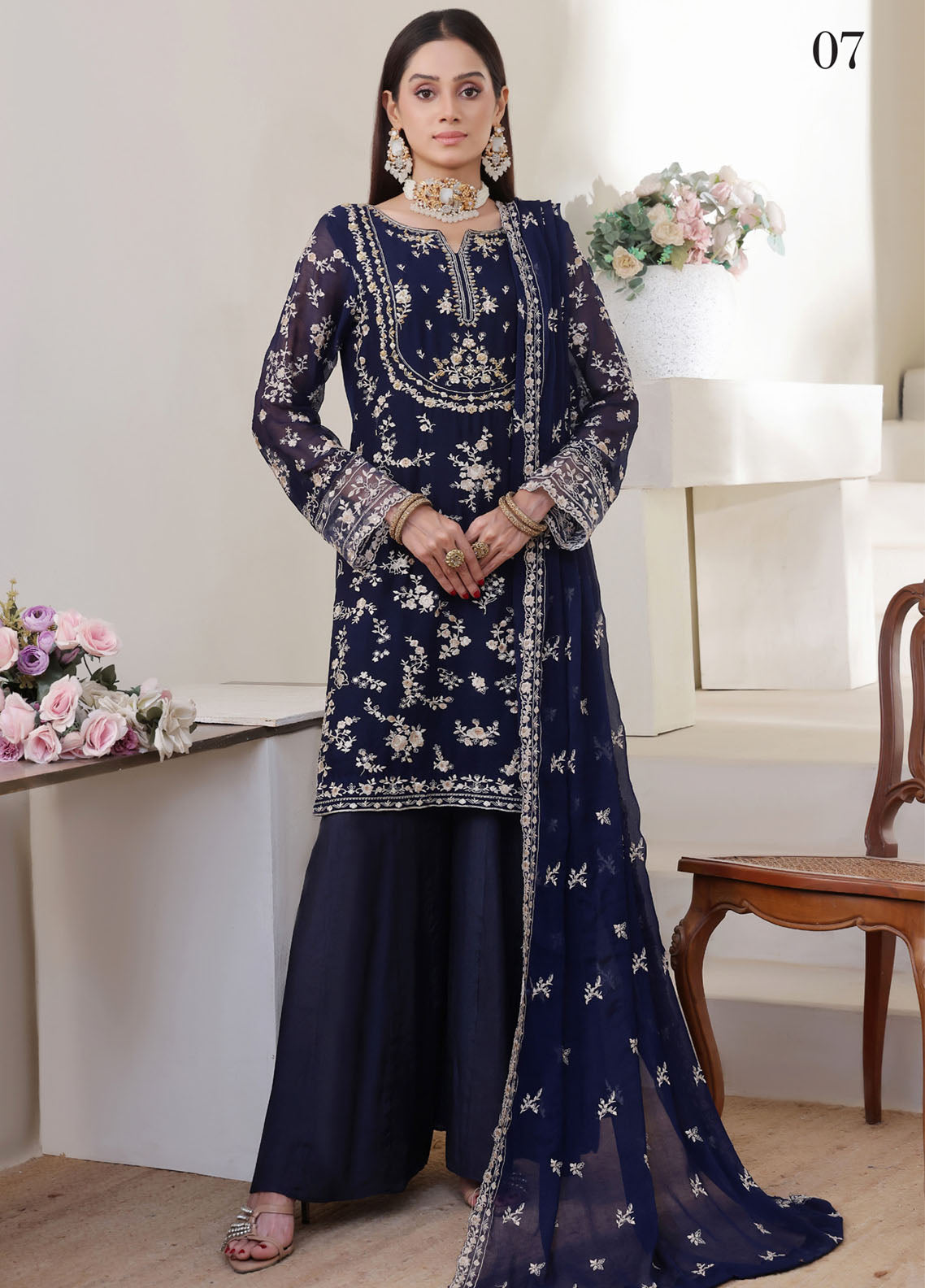 Nurin by Soghat Creation Embroidered Chiffon Suits Unstitched 3 Piece - SC25NC 07 Nurin by Soghat Creation Embroidered Chiffon Suits Unstitched 3 Piece - SC25NC 07