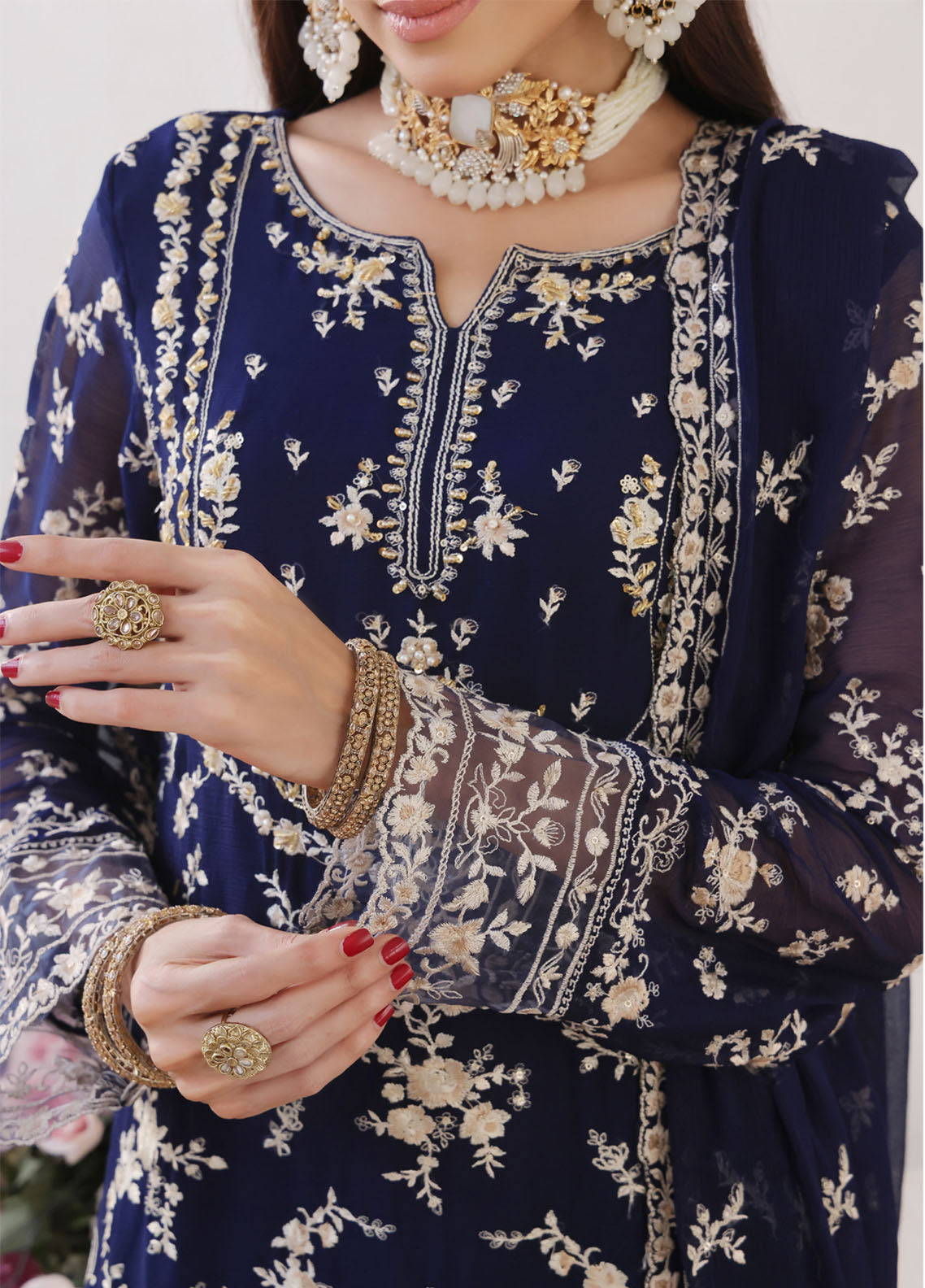 Nurin by Soghat Creation Embroidered Chiffon Suits Unstitched 3 Piece - SC25NC 07 Nurin by Soghat Creation Embroidered Chiffon Suits Unstitched 3 Piece - SC25NC 07