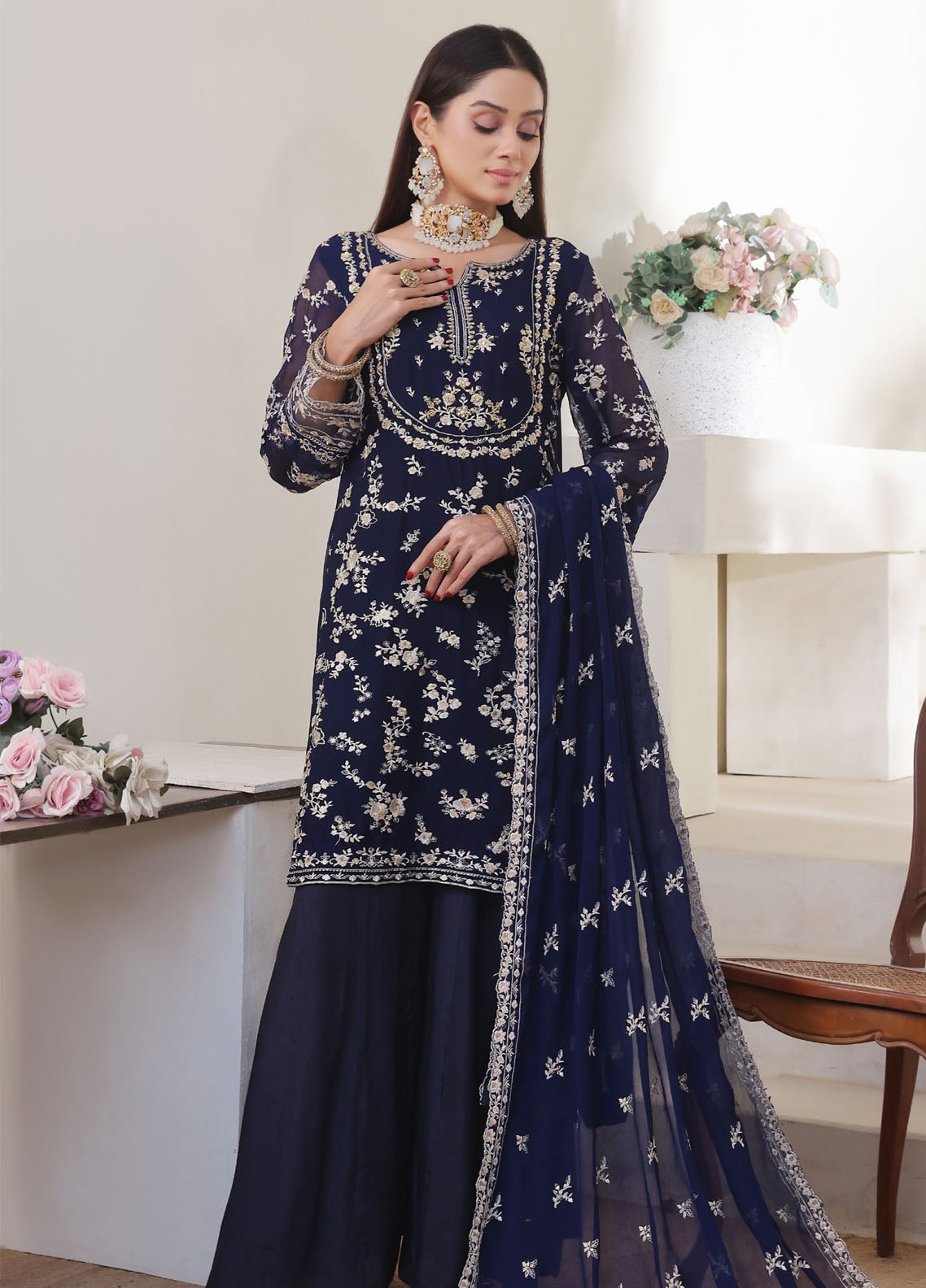Nurin by Soghat Creation Embroidered Chiffon Suits Unstitched 3 Piece - SC25NC 07 Nurin by Soghat Creation Embroidered Chiffon Suits Unstitched 3 Piece - SC25NC 07
