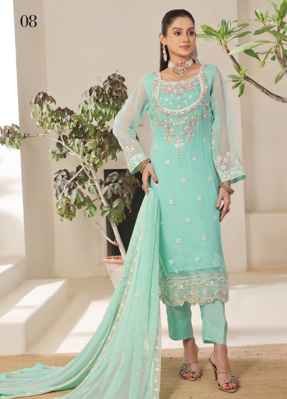 Nurin by Soghat Creation Embroidered Chiffon Suits Unstitched 3 Piece - SC25NC 08 Nurin by Soghat Creation Embroidered Chiffon Suits Unstitched 3 Piece - SC25NC 08