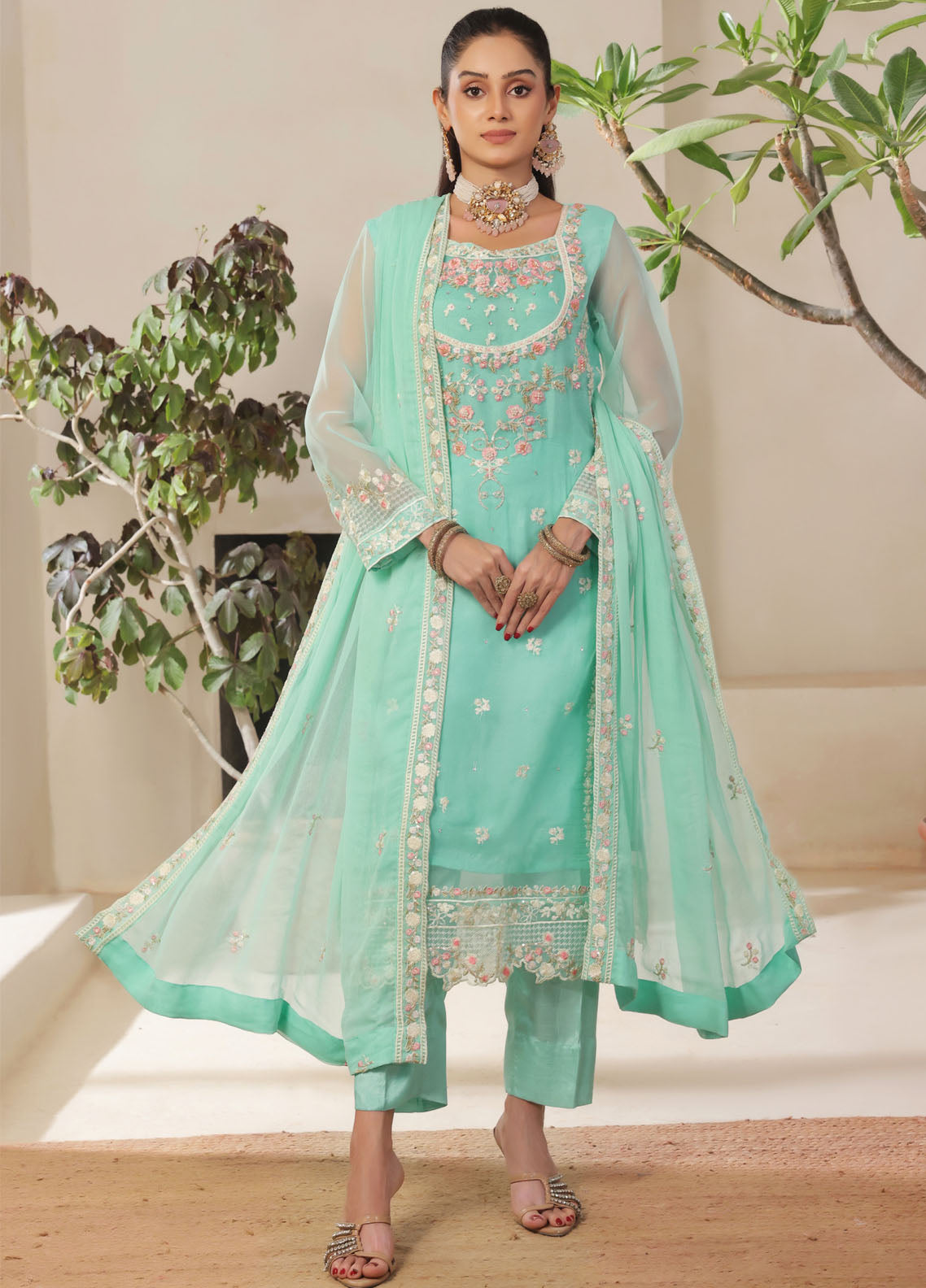 Nurin by Soghat Creation Embroidered Chiffon Suits Unstitched 3 Piece - SC25NC 08 Nurin by Soghat Creation Embroidered Chiffon Suits Unstitched 3 Piece - SC25NC 08