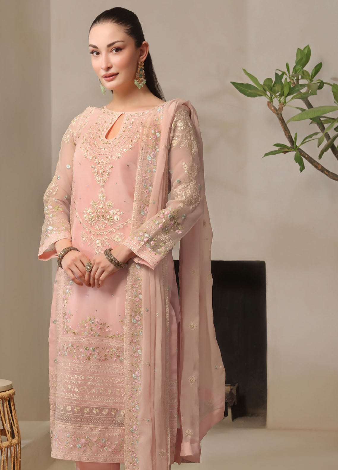 Nurin by Soghat Creation Embroidered Chiffon Suits Unstitched 3 Piece - SC25NC 09 Nurin by Soghat Creation Embroidered Chiffon Suits Unstitched 3 Piece - SC25NC 09