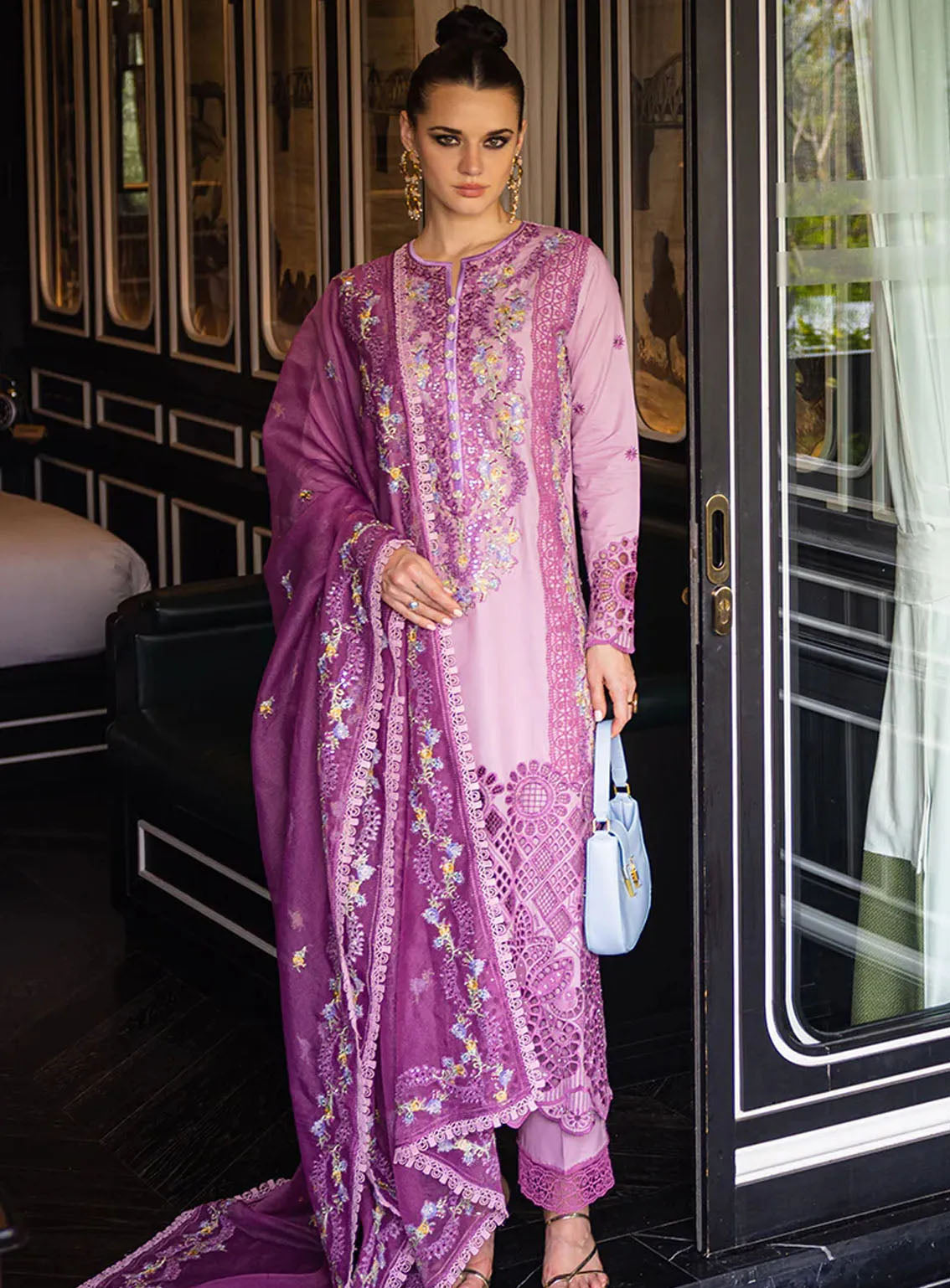 Orient Express By Mushq Embroidered Lawn Suits Unstitched 3 Piece - MQ24OE 01 ELODIE Orient Express By Mushq Embroidered Lawn Suits Unstitched 3 Piece - MQ24OE 01 ELODIE