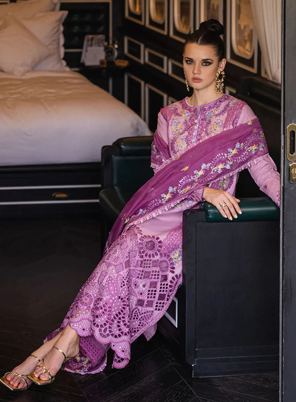 Orient Express By Mushq Embroidered Lawn Suits Unstitched 3 Piece - MQ24OE 01 ELODIE Orient Express By Mushq Embroidered Lawn Suits Unstitched 3 Piece - MQ24OE 01 ELODIE