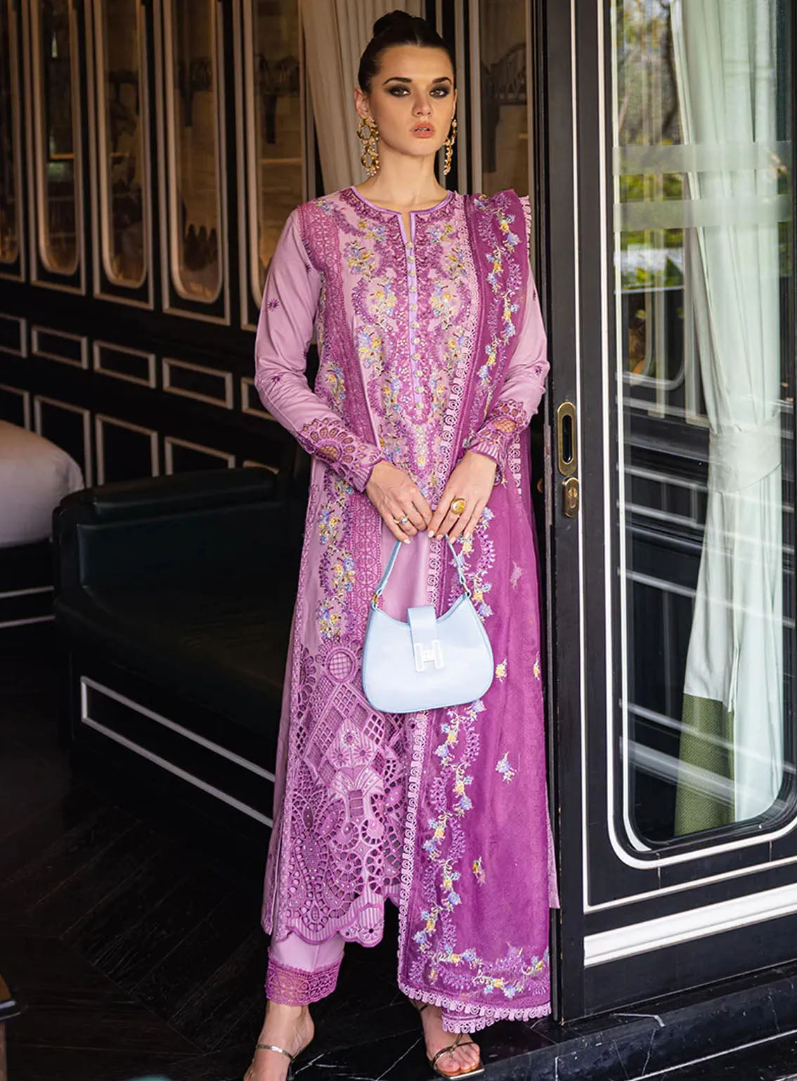 Orient Express By Mushq Embroidered Lawn Suits Unstitched 3 Piece - MQ24OE 01 ELODIE Orient Express By Mushq Embroidered Lawn Suits Unstitched 3 Piece - MQ24OE 01 ELODIE