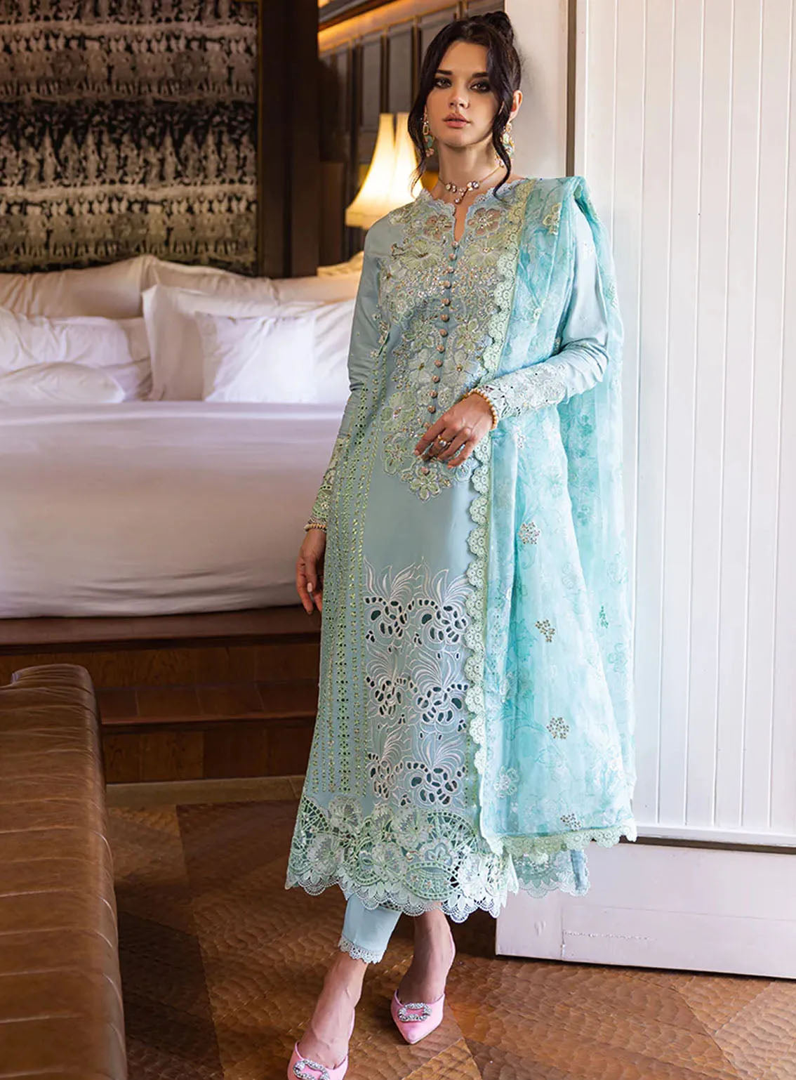 Orient Express By Mushq Embroidered Lawn Suits Unstitched 3 Piece - MQ24OE 02 REVE Orient Express By Mushq Embroidered Lawn Suits Unstitched 3 Piece - MQ24OE 02 REVE