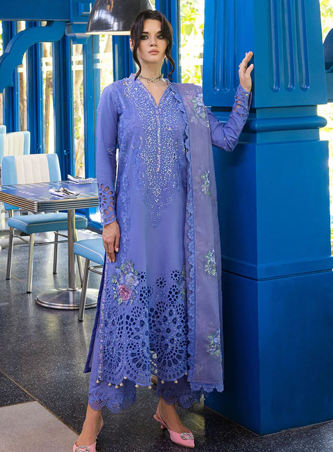 Orient Express By Mushq Embroidered Lawn Suits Unstitched 3 Piece - MQ24OE 03 CHARME Orient Express By Mushq Embroidered Lawn Suits Unstitched 3 Piece - MQ24OE 03 CHARME