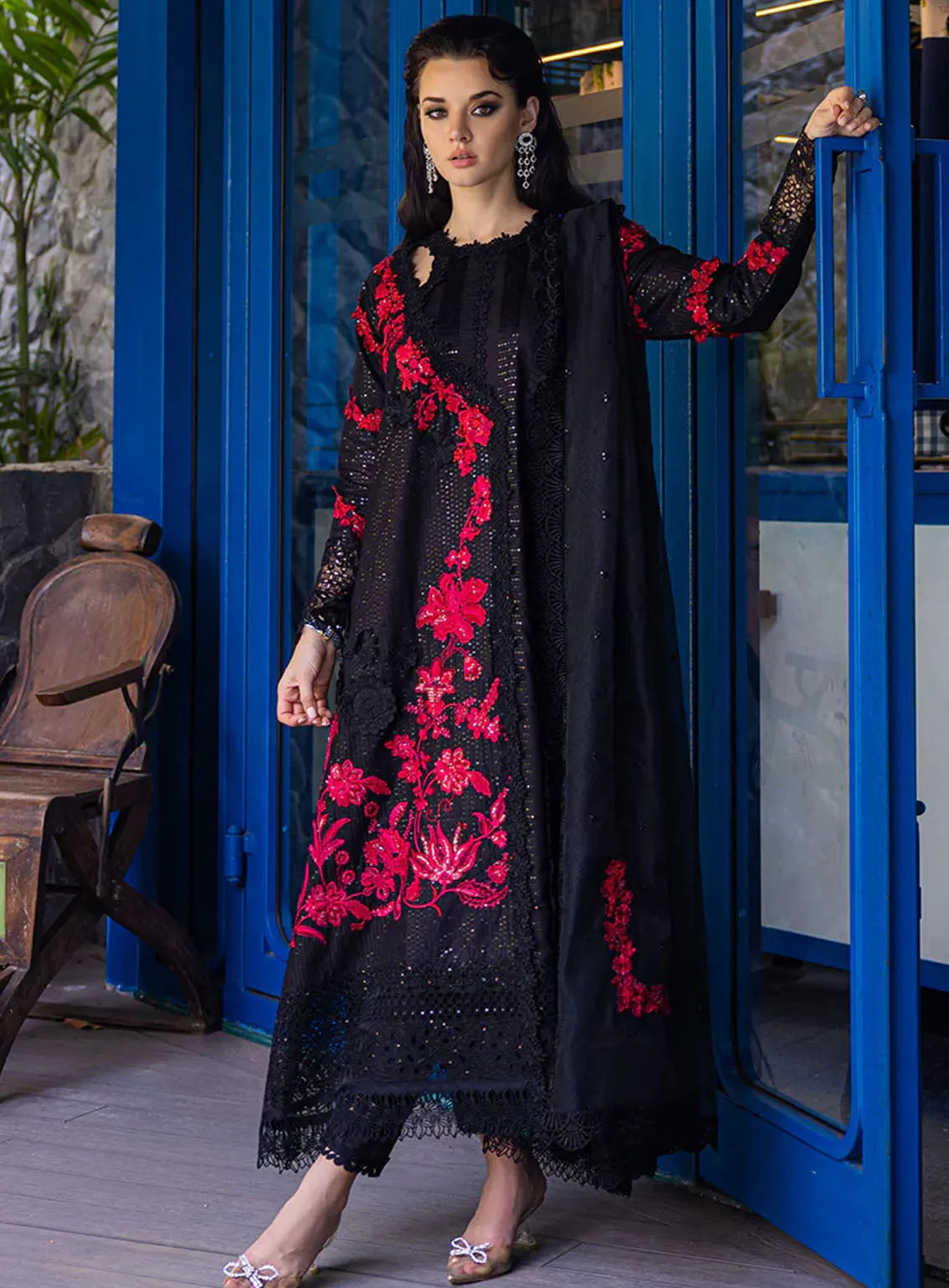 Orient Express By Mushq Embroidered Lawn Suits Unstitched 3 Piece - MQ24OE 04 EXOTICA Orient Express By Mushq Embroidered Lawn Suits Unstitched 3 Piece - MQ24OE 04 EXOTICA