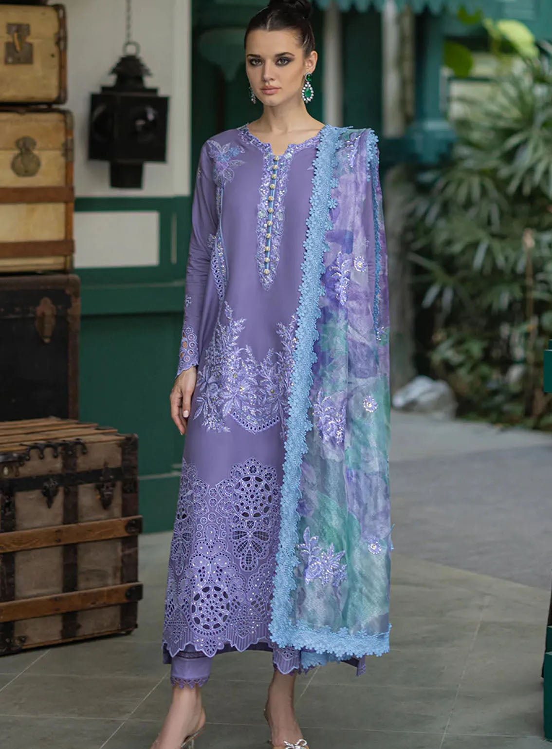 Orient Express By Mushq Embroidered Lawn Suits Unstitched 3 Piece - MQ24OE 05 ADELINE Orient Express By Mushq Embroidered Lawn Suits Unstitched 3 Piece - MQ24OE 05 ADELINE