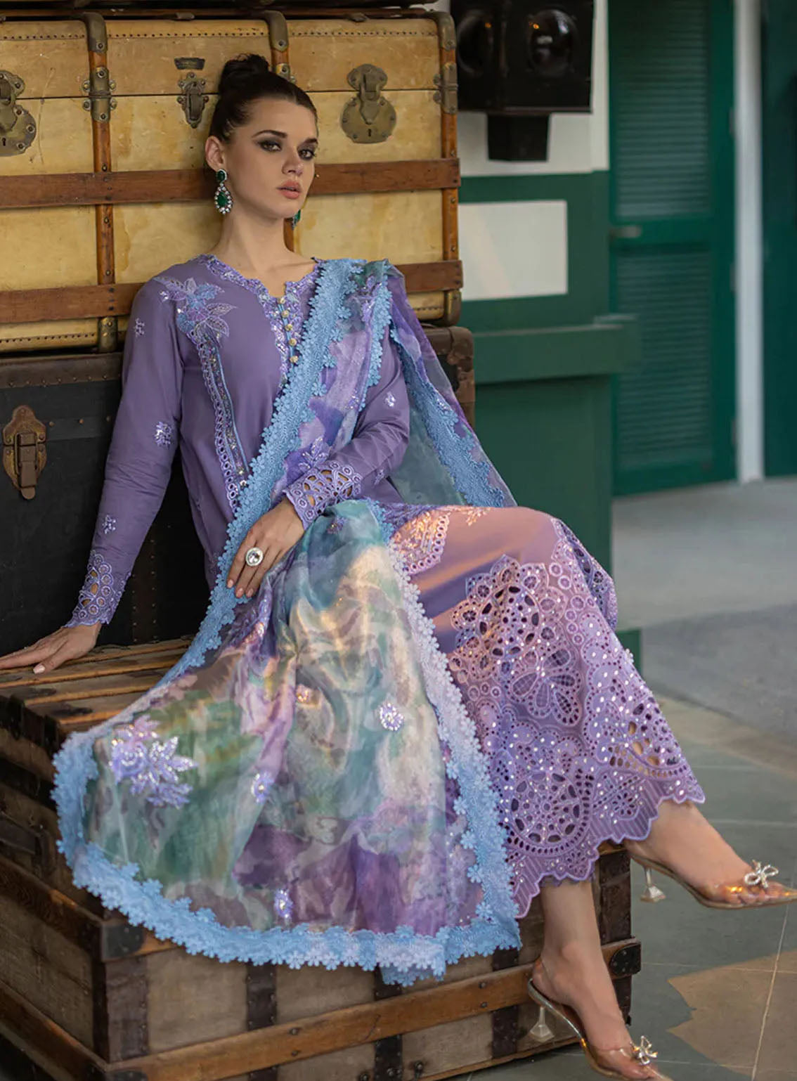 Orient Express By Mushq Embroidered Lawn Suits Unstitched 3 Piece - MQ24OE 05 ADELINE Orient Express By Mushq Embroidered Lawn Suits Unstitched 3 Piece - MQ24OE 05 ADELINE