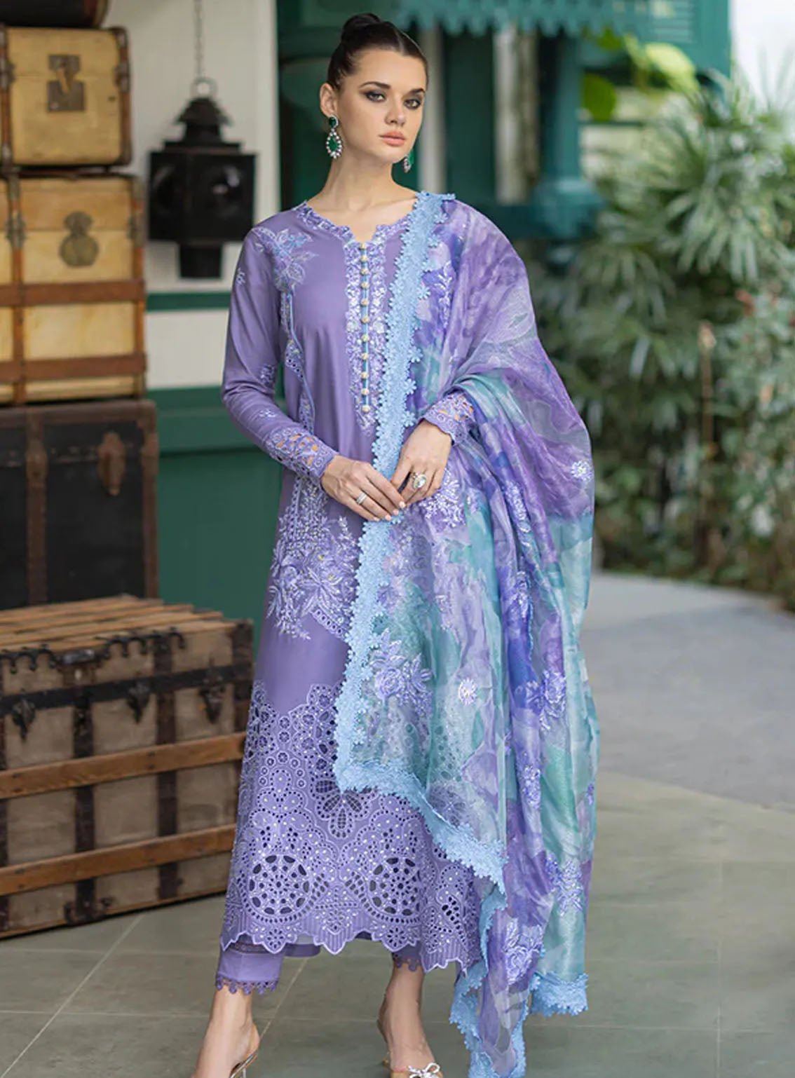 Orient Express By Mushq Embroidered Lawn Suits Unstitched 3 Piece - MQ24OE 05 ADELINE Orient Express By Mushq Embroidered Lawn Suits Unstitched 3 Piece - MQ24OE 05 ADELINE