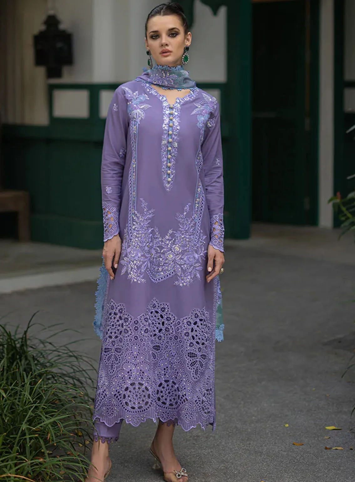 Orient Express By Mushq Embroidered Lawn Suits Unstitched 3 Piece - MQ24OE 05 ADELINE Orient Express By Mushq Embroidered Lawn Suits Unstitched 3 Piece - MQ24OE 05 ADELINE