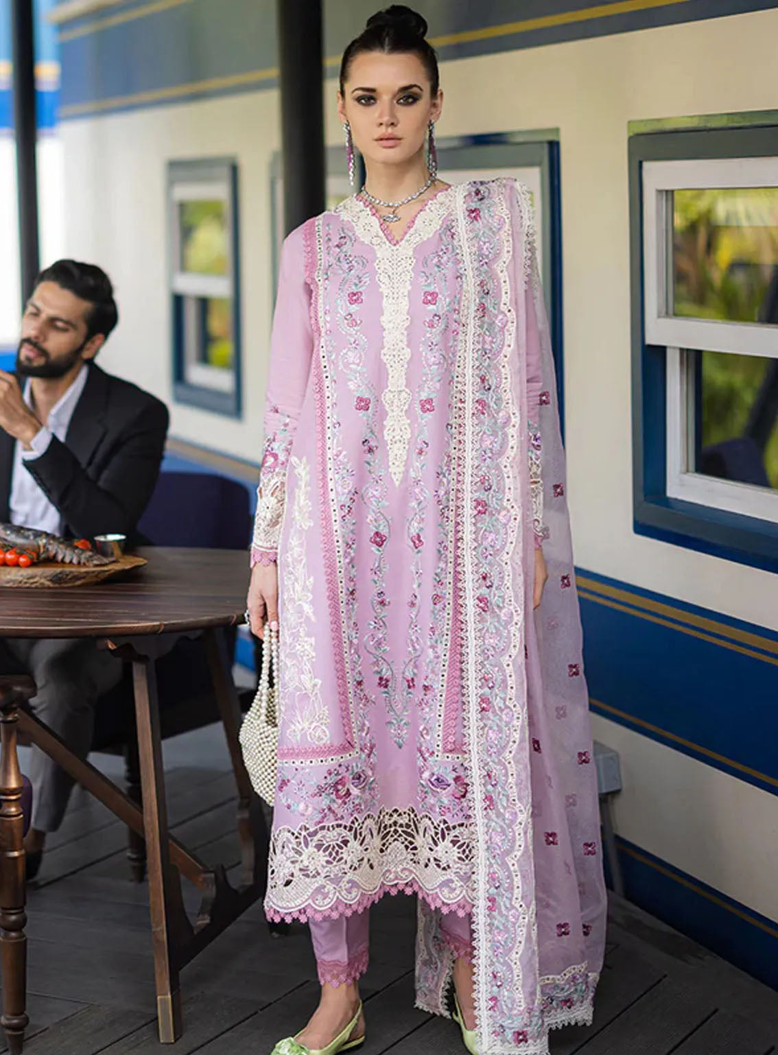 Orient Express By Mushq Embroidered Lawn Suits Unstitched 3 Piece - MQ24OE 06 RAFFINE Orient Express By Mushq Embroidered Lawn Suits Unstitched 3 Piece - MQ24OE 06 RAFFINE
