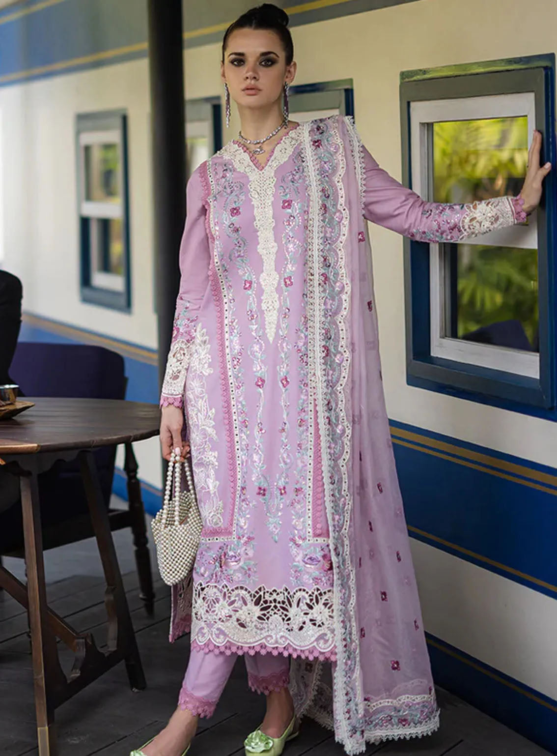 Orient Express By Mushq Embroidered Lawn Suits Unstitched 3 Piece - MQ24OE 06 RAFFINE Orient Express By Mushq Embroidered Lawn Suits Unstitched 3 Piece - MQ24OE 06 RAFFINE