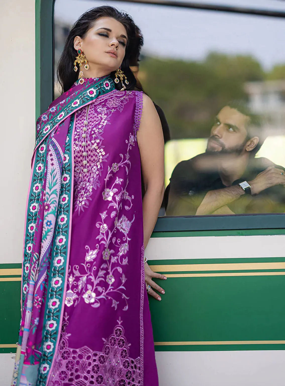 Orient Express By Mushq Embroidered Lawn Suits Unstitched 3 Piece - MQ24OE 09 ORIENTELLA Orient Express By Mushq Embroidered Lawn Suits Unstitched 3 Piece - MQ24OE 09 ORIENTELLA