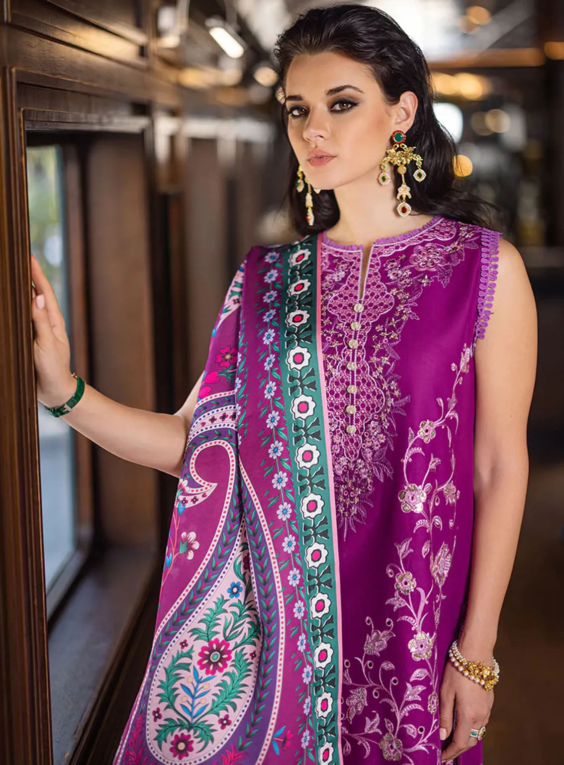 Orient Express By Mushq Embroidered Lawn Suits Unstitched 3 Piece - MQ24OE 09 ORIENTELLA Orient Express By Mushq Embroidered Lawn Suits Unstitched 3 Piece - MQ24OE 09 ORIENTELLA