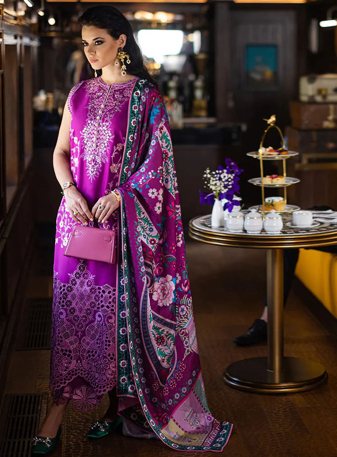 Orient Express By Mushq Embroidered Lawn Suits Unstitched 3 Piece - MQ24OE 09 ORIENTELLA Orient Express By Mushq Embroidered Lawn Suits Unstitched 3 Piece - MQ24OE 09 ORIENTELLA