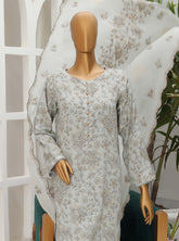 D#45 HZ Premium Dhagakari Lawn Thread Emb Dupatta Collection 923