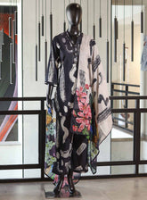 Paisley Khombi Embroidered Cambric Suits Stitched 3 Piece - KB25FP DG1 BLACK