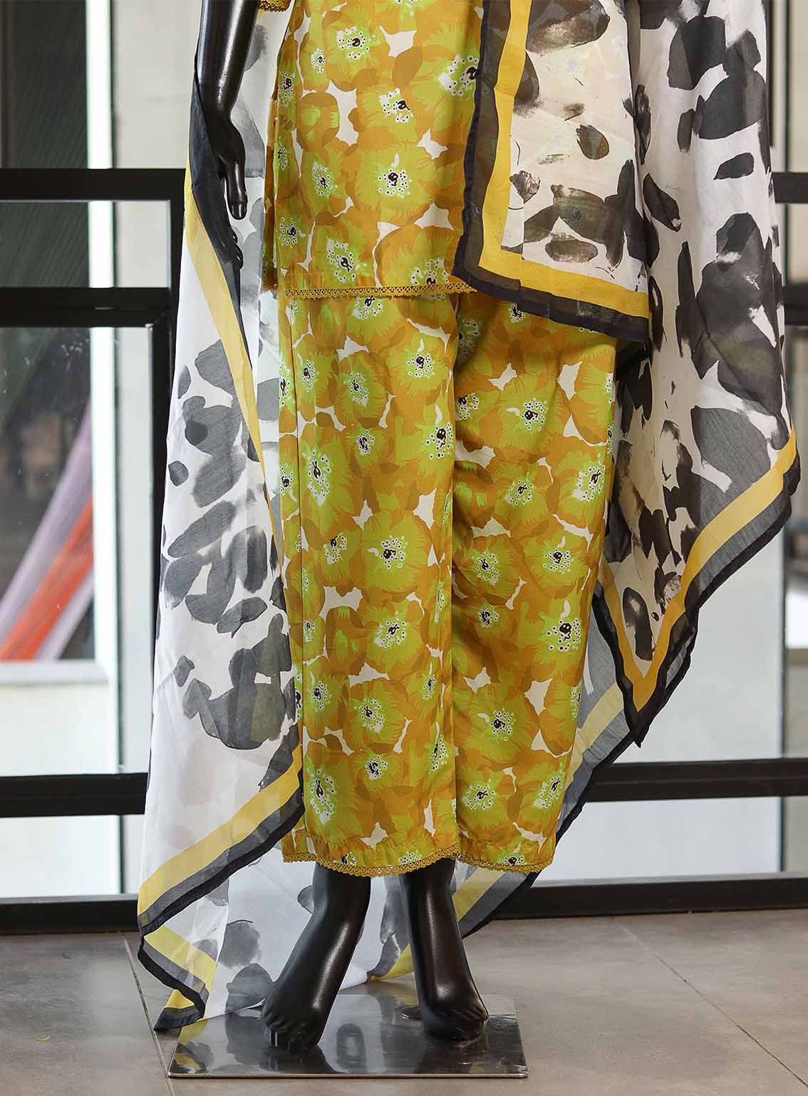 Paisley Khombi Embroidered Cambric Suits Stitched 3 Piece - KB25FP DG2 YELLOW Paisley Khombi Embroidered Cambric Suits Stitched 3 Piece - KB25FP DG2 YELLOW
