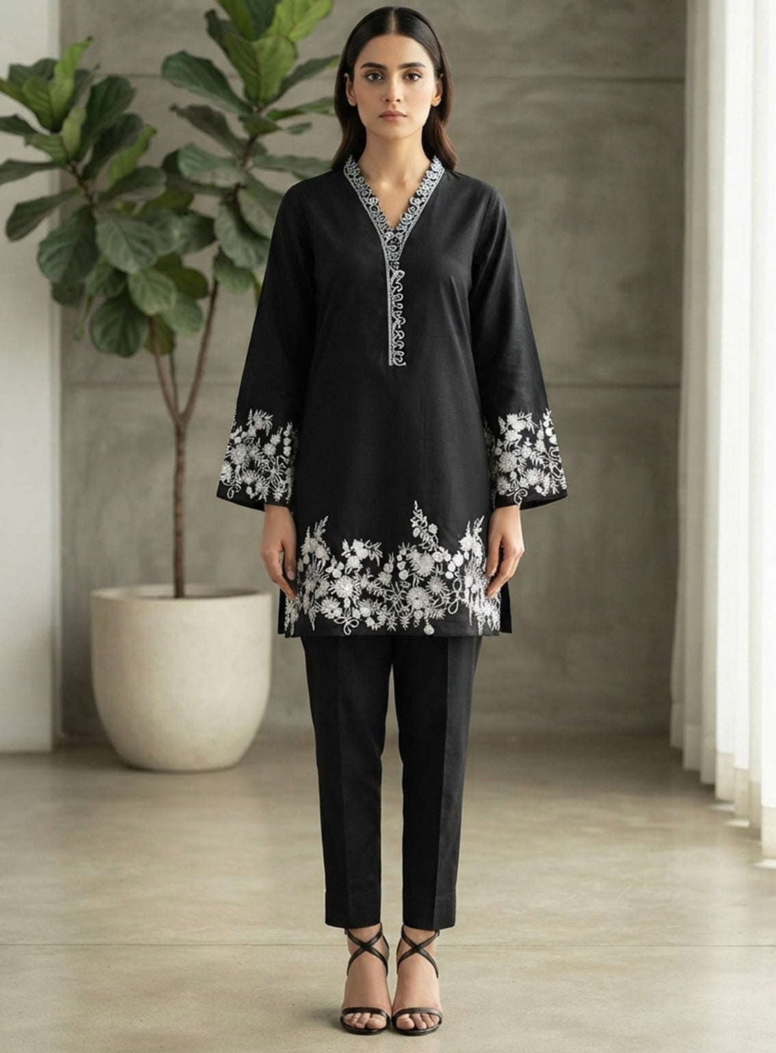 Paisley Khombi Solid Embroidered Cotton 2 Piece Stitched Shirt Trouser KB26SEC D-P-16-BK Paisley Khombi Solid Embroidered Cotton 2 Piece Stitched Shirt Trouser KB26SEC D-P-16-BK