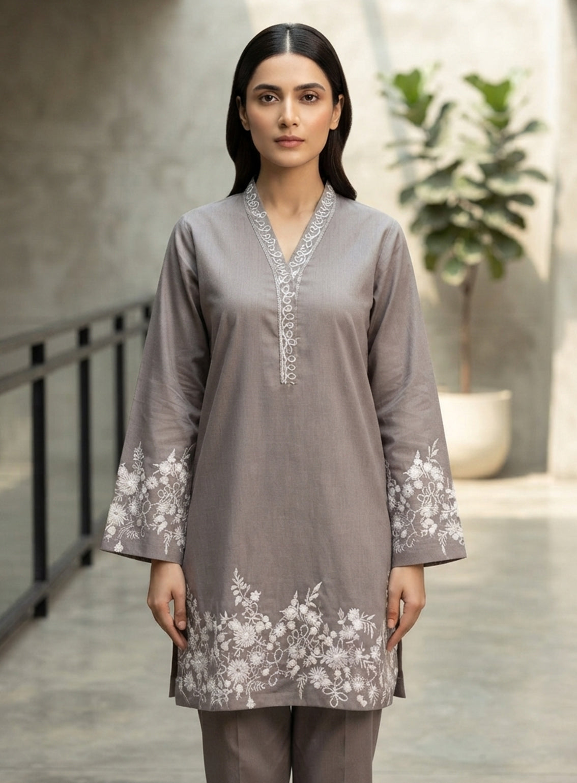 Paisley Khombi Solid Embroidered Cotton 2 Piece Stitched Shirt Trouser KB26SEC D-P-16-GY Paisley Khombi Solid Embroidered Cotton 2 Piece Stitched Shirt Trouser KB26SEC D-P-16-GY