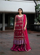 Pehli Nazar By Ayzel Festive Embroidered Poly Net 3 Piece Unstitched Suit AZL26PNF D-AYZ-0165 GULBAHAR