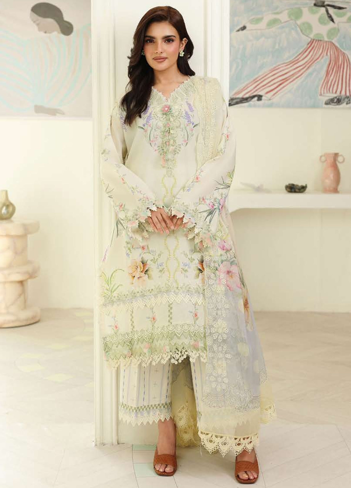 Petals In Print By Roheenaz Embroidered Lawn 3 Piece Unstitched Suit RNZ26PP D-01 IVORY SONATA Petals In Print By Roheenaz Embroidered Lawn 3 Piece Unstitched Suit RNZ26PP D-01 IVORY SONATA
