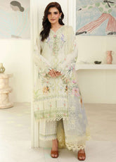 Petals In Print By Roheenaz Embroidered Lawn 3 Piece Unstitched Suit RNZ26PP D-01 IVORY SONATA