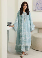Petals In Print By Roheenaz Embroidered Lawn 3 Piece Unstitched Suit RNZ26PP D-05 AZURE BOTANICA