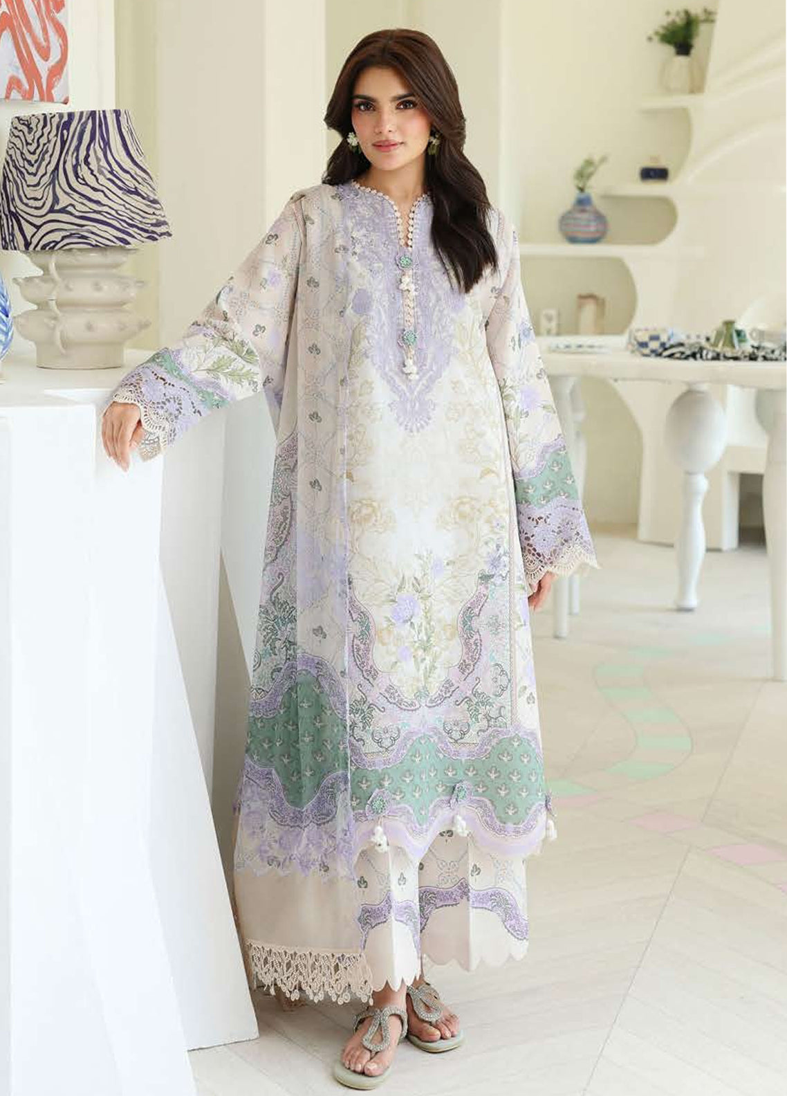 Petals In Print By Roheenaz Embroidered Lawn 3 Piece Unstitched Suit RNZ26PP D-08 WHITE CAMELLIA Petals In Print By Roheenaz Embroidered Lawn 3 Piece Unstitched Suit RNZ26PP D-08 WHITE CAMELLIA
