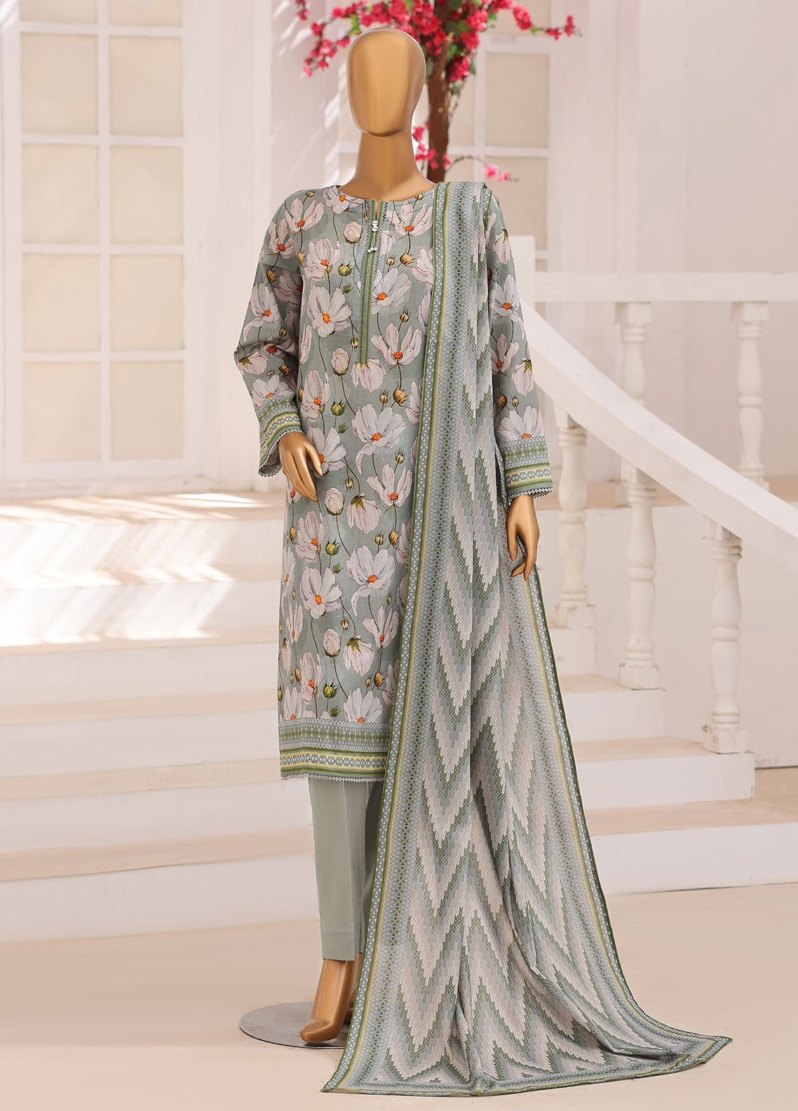 Platinum Floral By HZ Textile Printed Lawn 3 Piece Unstitched Suit HZ26PFP D-3227 Platinum Floral By HZ Textile Printed Lawn 3 Piece Unstitched Suit HZ26PFP D-3227