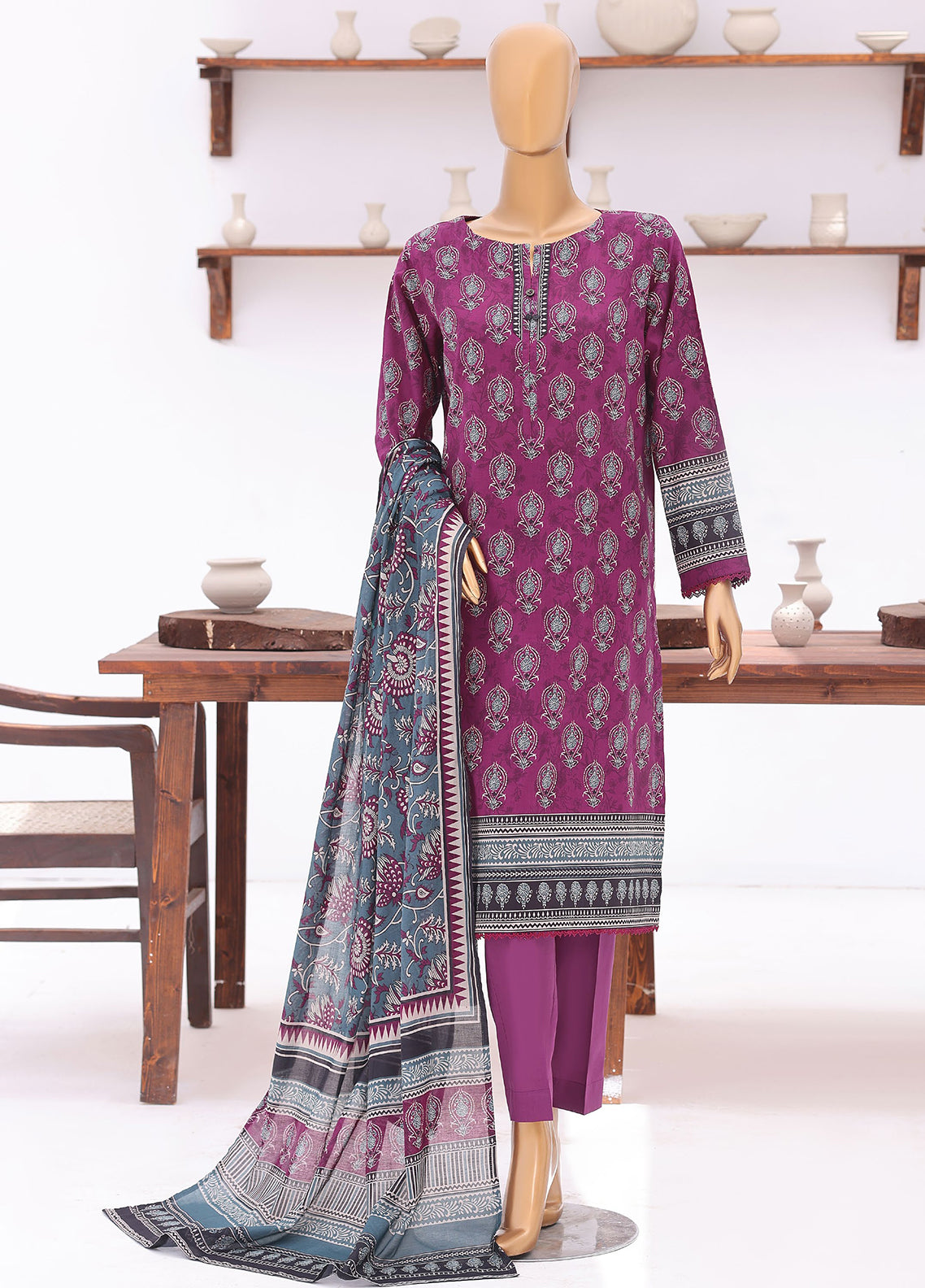 Platinum Jaipuri By HZ Textile Block Print Lawn 3 Piece Unstitched Suit HZ26PJBP D-238 Platinum Jaipuri By HZ Textile Block Print Lawn 3 Piece Unstitched Suit HZ26PJBP D-238