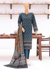Platinum Jaipuri By HZ Textile Block Print Lawn 3 Piece Unstitched Suit HZ26PJBP D-239