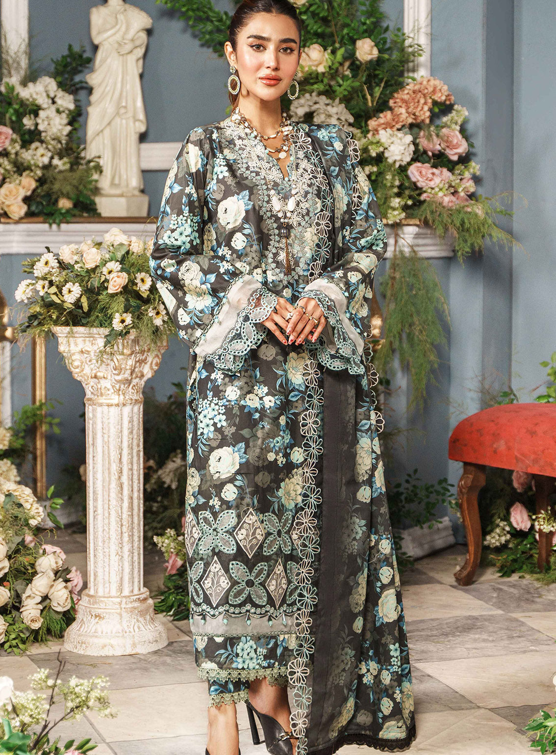Printkari by Al Zohaib Embroidered Cambric Suits Unstitched 3 Piece - AZ24PCA 08 Printkari by Al Zohaib Embroidered Cambric Suits Unstitched 3 Piece - AZ24PCA 08