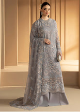 Purkashish By Lavish Premium Luxury Embroidered Chiffon 3 Piece Unstitched Suit LP26PC D-PK-01 SILVER SAGE