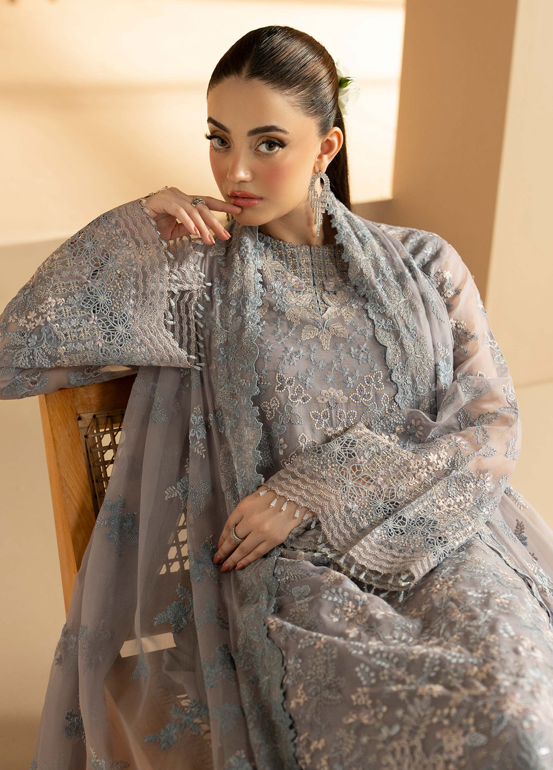 Purkashish By Lavish Premium Luxury Embroidered Chiffon 3 Piece Unstitched Suit LP26PC D-PK-01 SILVER SAGE Purkashish By Lavish Premium Luxury Embroidered Chiffon 3 Piece Unstitched Suit LP26PC D-PK-01 SILVER SAGE