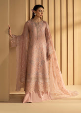 Purkashish By Lavish Premium Luxury Embroidered Chiffon 3 Piece Unstitched Suit LP26PC D-PK-02 BLUSH ROSE