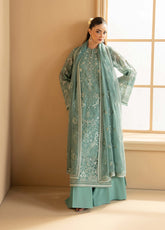 Purkashish By Lavish Premium Luxury Embroidered Chiffon 3 Piece Unstitched Suit LP26PC D-PK-06 AQUA MIST