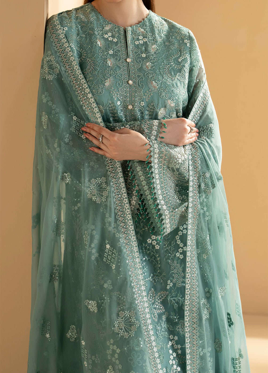 Purkashish By Lavish Premium Luxury Embroidered Chiffon 3 Piece Unstitched Suit LP26PC D-PK-06 AQUA MIST Purkashish By Lavish Premium Luxury Embroidered Chiffon 3 Piece Unstitched Suit LP26PC D-PK-06 AQUA MIST